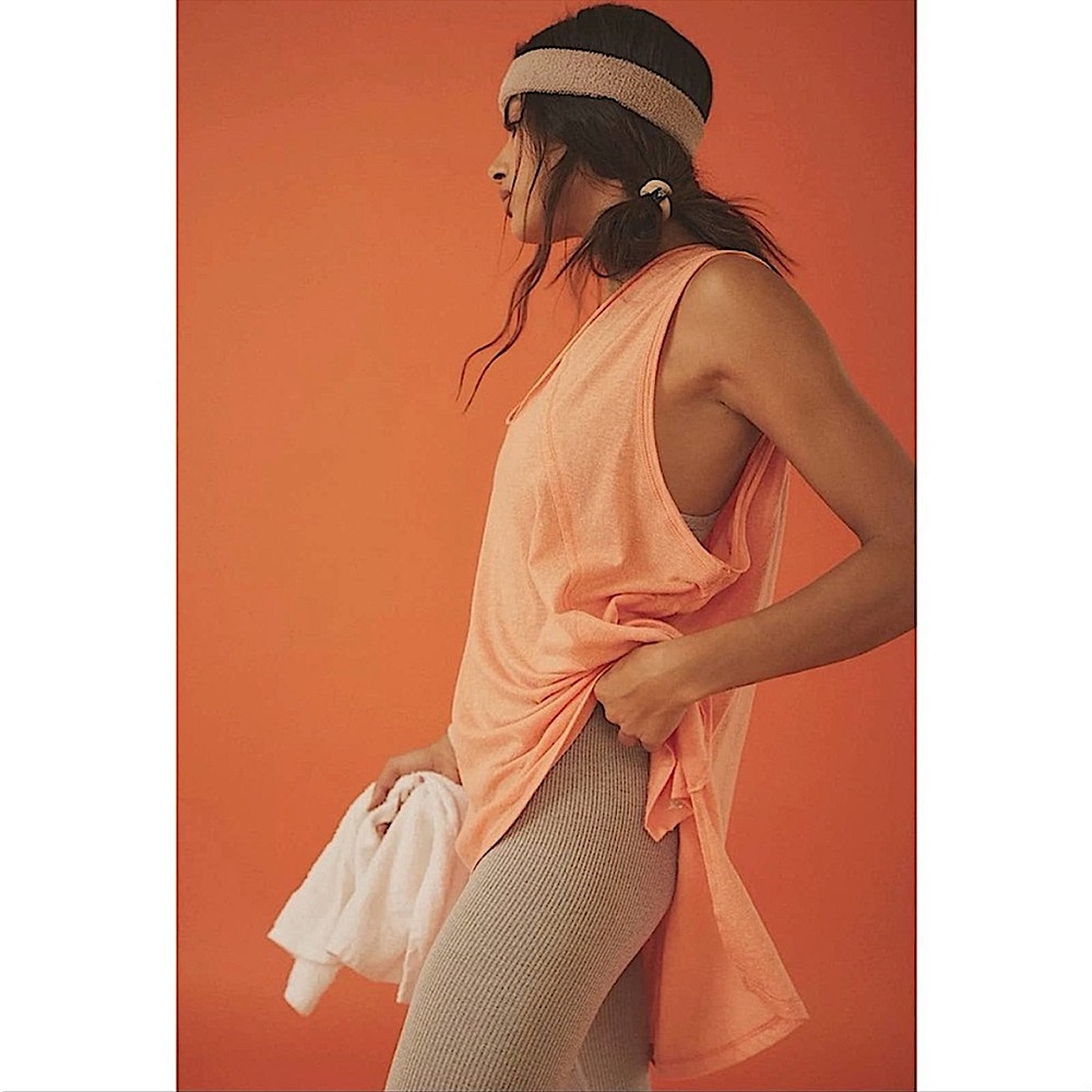 Free People FP Movement Women's Small Coral City Vibes Oversized Tunic T… - Picture 7 of 11